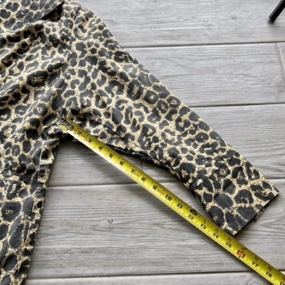 Womens Custom made Leopard Print Button Front Long Sleeve Coat Size Medium - Picture 5 of 9